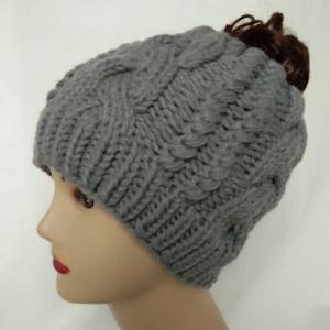 Girls Knitting Hat with Lace