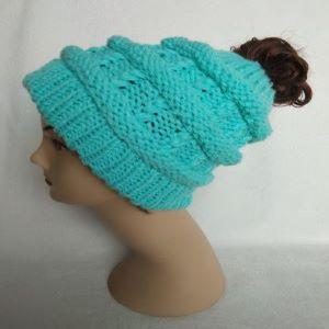 Girls Knitting Hat with Lace 