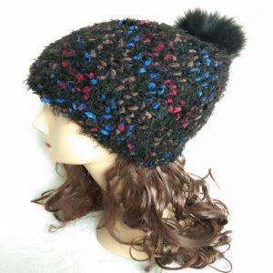 Knitting Hats with Fur Pom