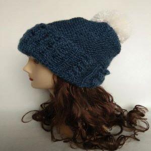 Girls Knitting Hat with Lace 