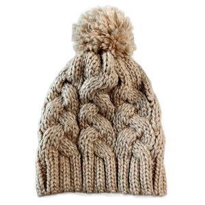 Knitting Hats with Fur Pom  