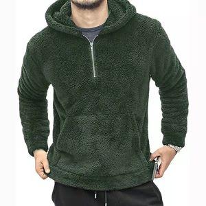  Men Thick Fleece Hoodie 